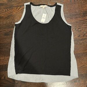 LOFT Black and White Boxy Tank Top
